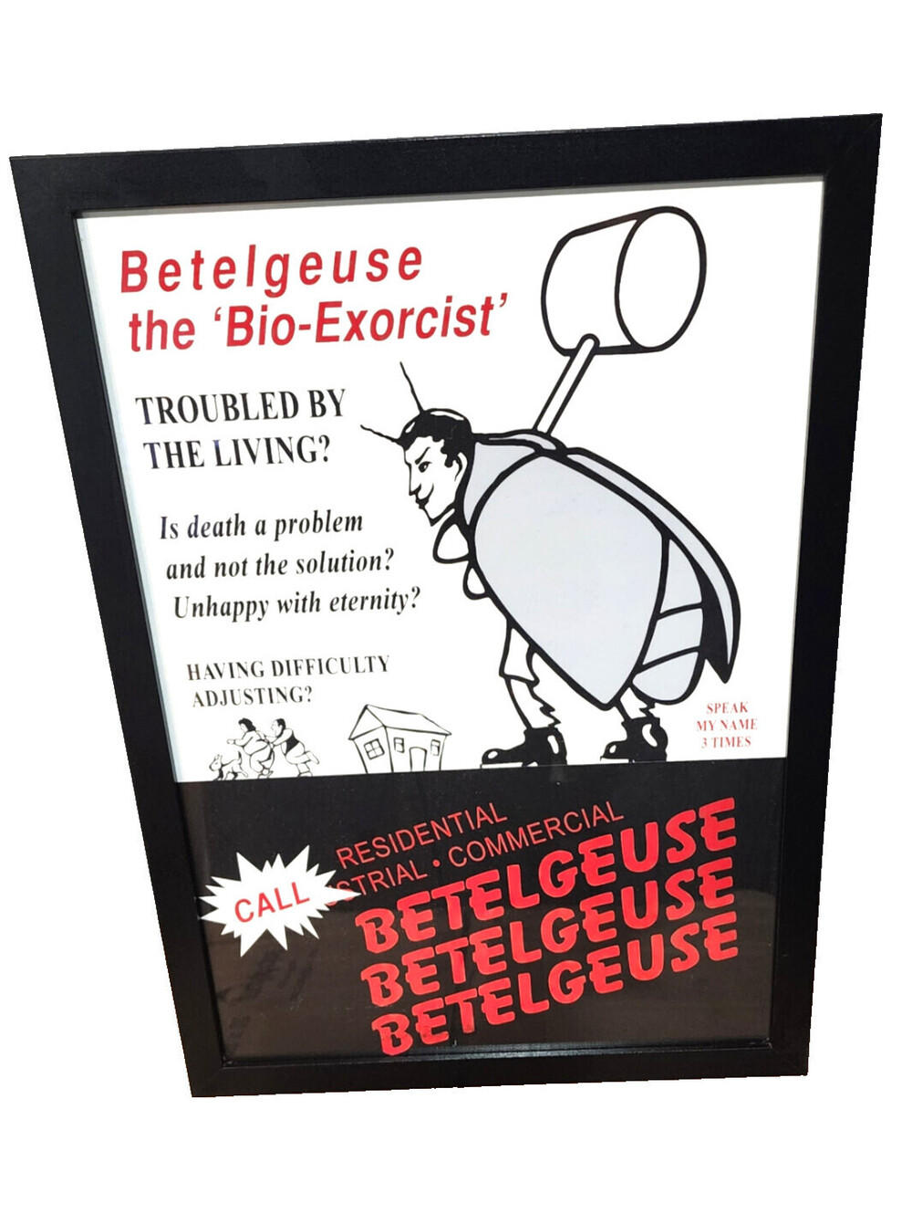 Beetlejuice Bio Exorcist Flyer Framed Movie Prop Replica Wall Art Display
